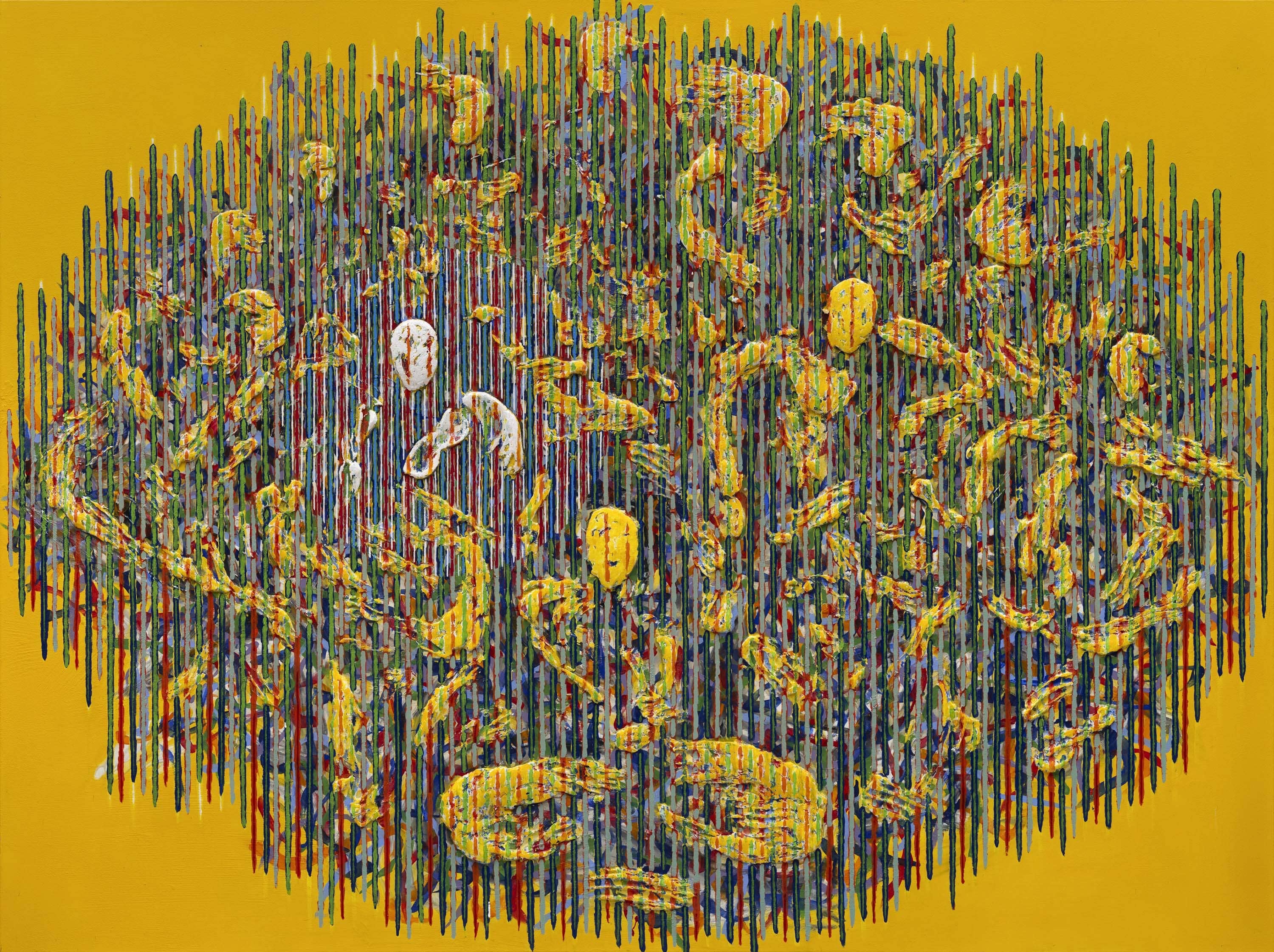 존재의 충돌-순환4 · 캔버스에 아크릴물감 · 260x194cm · 2021 · 정충일 · (출처 = 608갤러리) · (Source = 608 Gallery)