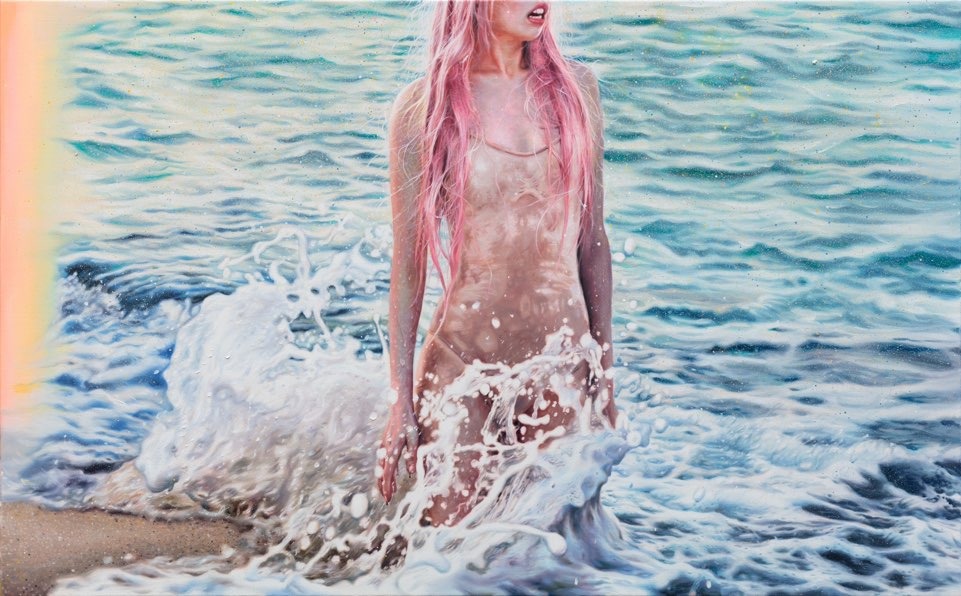 Birth of shell · oil on canvas · 72.7 x 116.8cm · 2022 · Birth of shell · oil on canvas · 아윤아 · Ayuna · (이미지 출처 = 아텔) · (Image Source = artel)
