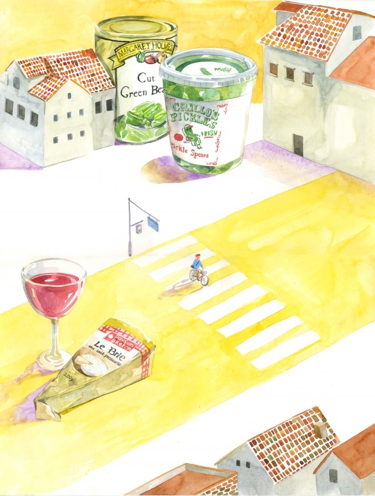 에피타이저 · Watercolor on paper · 35.6×28cm · 2023 · Watercolor on paper · 홍지혜 · Jihye Hong · (이미지 출처 = 레이블갤러리) · (Image Source = labegallery)