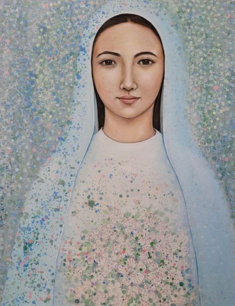 생명과 위로의 어머니 · acrylic on canvas · 72.7x60.6cm · 2023 · acrylic on canvas · 구계숙 · (이미지 출처 = 아트스페이스 엣) · (Image Source = artspace at)
