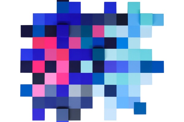 Pixel-93 · Acrylic on custom panel · 108 x 108 cm · 2023 · Pixel-93 · Acrylic on custom panel · MAKERS SPACE · MAKERS SPACE · (이미지 출처 = SH갤러리) · (Image Source = SH GALLERY)