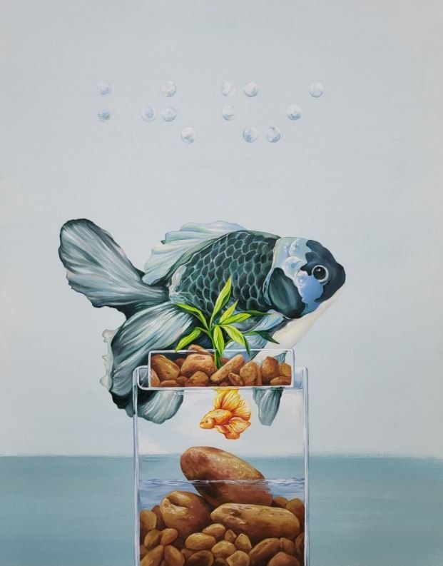 바라보다 · oil on canvas · 72x100cm · 2023 · oil on canvas · 박중선 · Park Joong-seon · (이미지 출처 = 이젤갤러리) · (Image Source = easel gallery)