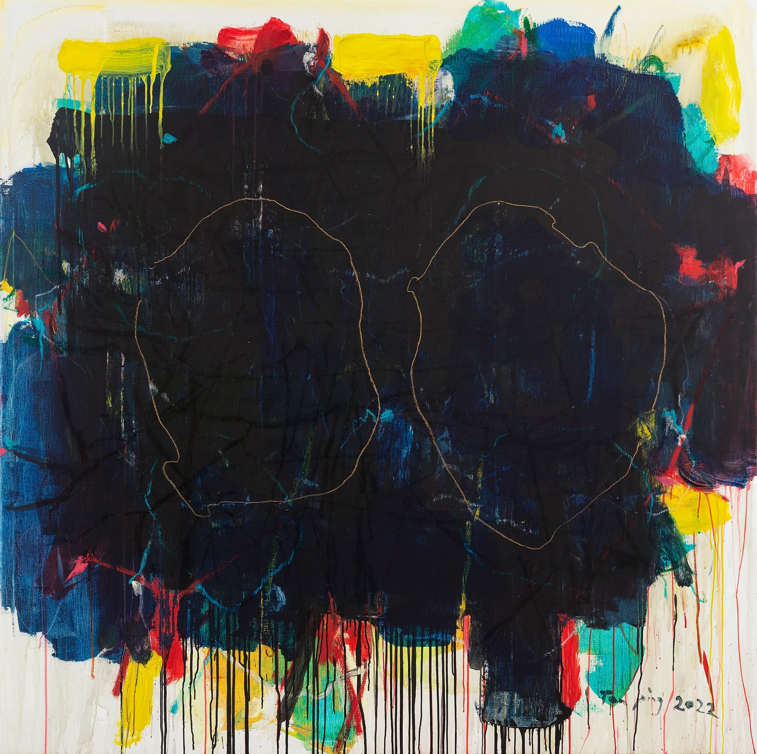 Mind · acrylic on canvas · 200x200cm · 2022 · Mind · acrylic on canvas · Tan Ping · Tan Ping · (출처 = 탕컨템퍼러리) · (Source = Tang Contemporary)