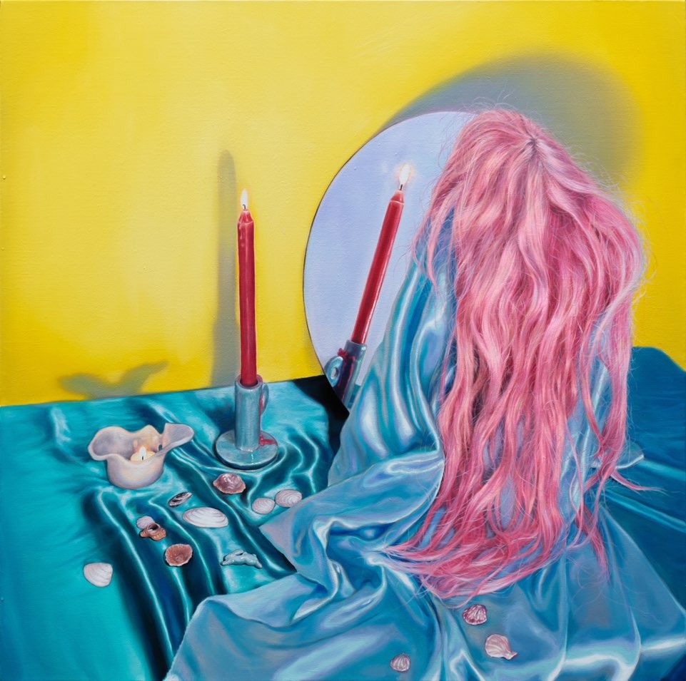 Shell’s Holly altar · oil on canvas · 101.0 x 101.0cm · 2022 · Shell’s Holly altar · oil on canvas · 아윤아 · Ayuna · (이미지 출처 = 아텔) · (Image Source = artel)