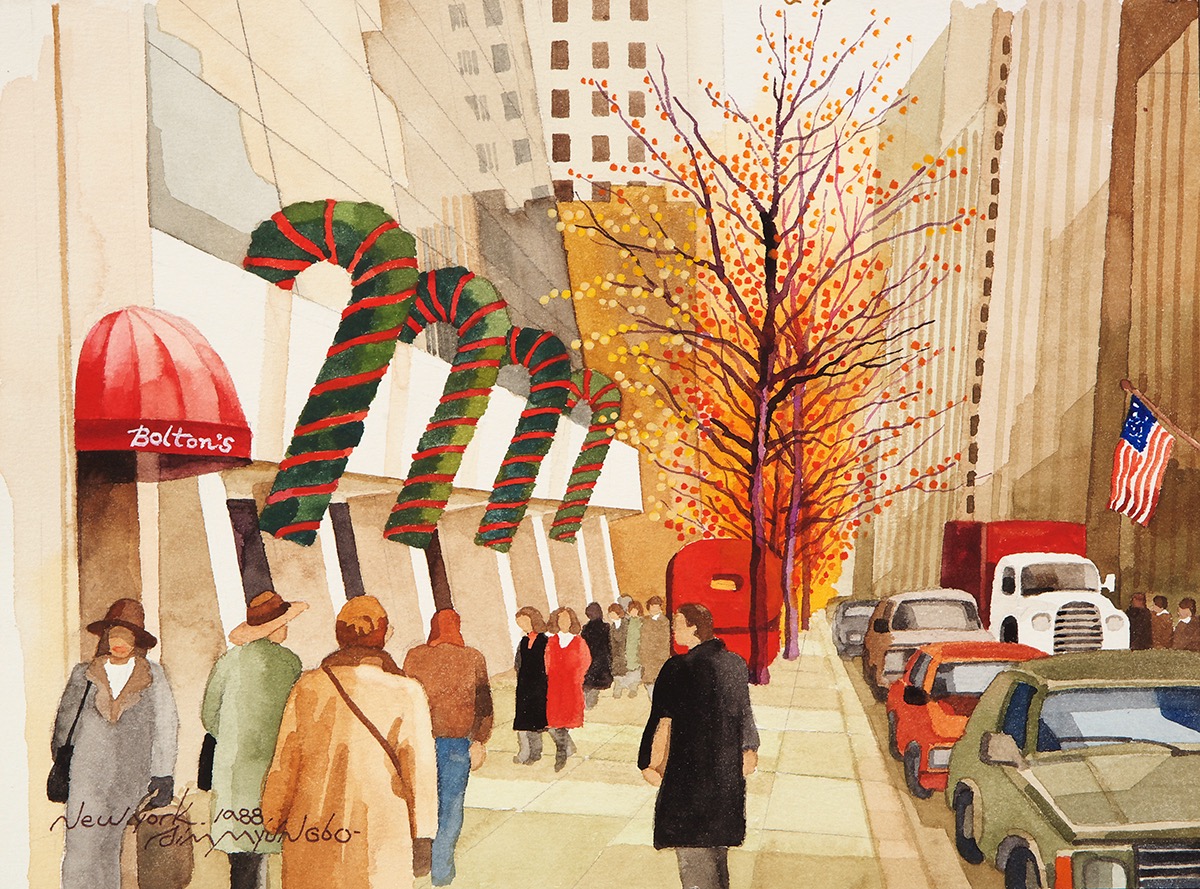 New York · Watercolor on Paper · 20cm×30cm · 1988 · New York · Watercolor on Paper · 심명보 · Shim Myungbo