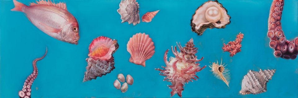Totem dance · oil on canvas · 60.0 x 181.0cm · 2022 · Totem dance · oil on canvas · 아윤아 · Ayuna · (이미지 출처 = 아텔) · (Image Source = artel)
