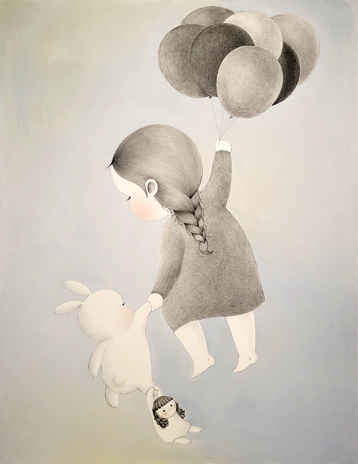 A Sunday Morning · mixed media on paper · 91 x 116 cm (50) · 2023 · A Sunday Morning · mixed media on paper · 꼬닐리오 · Coniglio · (이미지 출처 = 갤러리효) · (Image Source = gallery hyo)