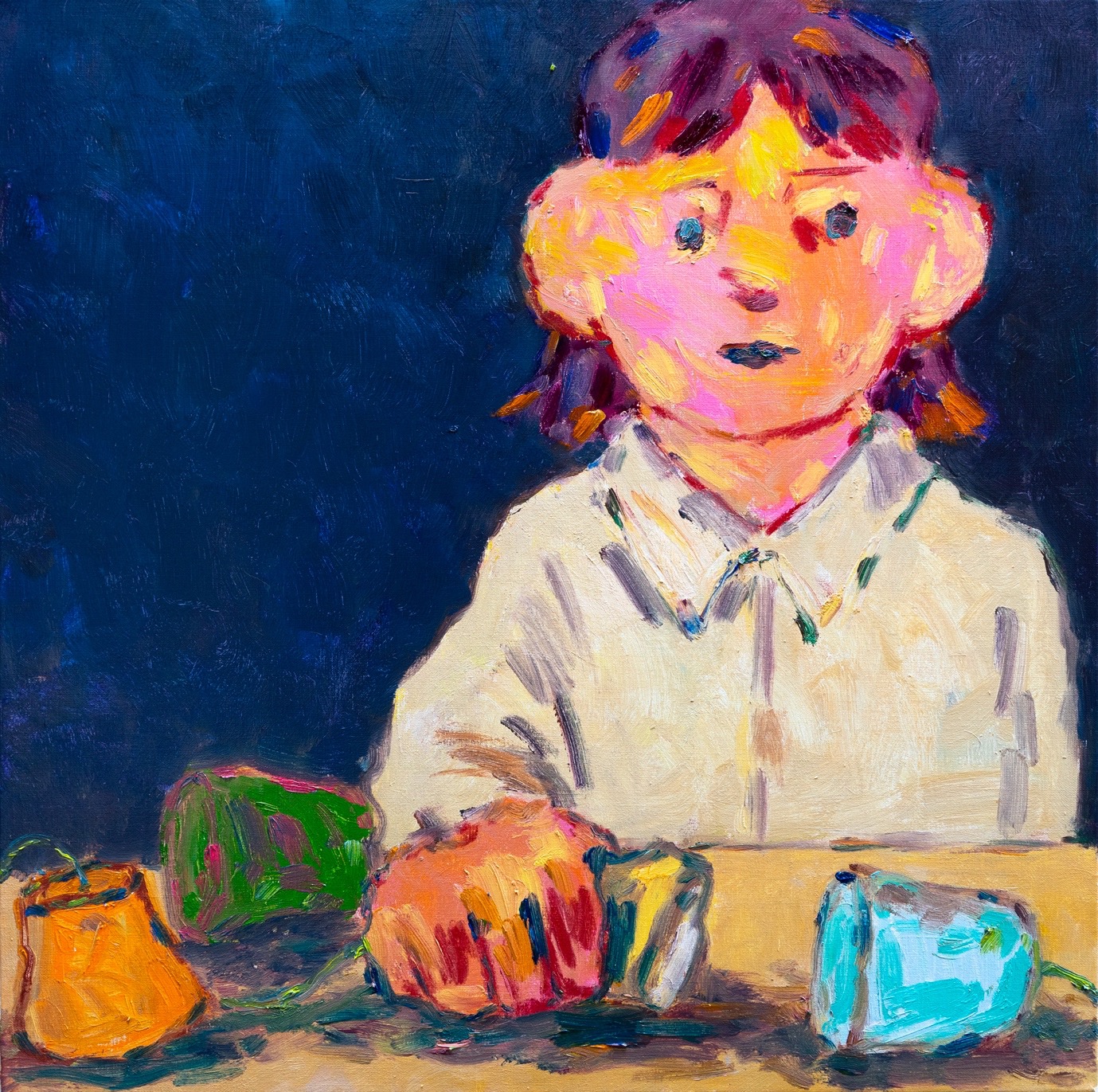 단절되기를 선택하는 것 · oil on canvas · 73x73cm · 2023 · Acting to Be Disconnected · oil on canvas · 콰야 · Qwaya · (출처: 이길이구갤러리) · (Source = 2gil29 Gallery)