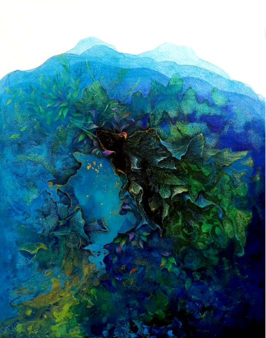 꿈꾸는 섬 no.5 · Acrylic, Mixed media on canvas · 72.7x90.9cm · 2022 · Acrylic, Mixed media on canvas · 어현경 · (이미지 출처 = 하랑갤러리) · (Image Source = harang gallery)