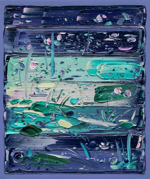 거기, 살아있음에 대하여, 봄의 밤 · Oil on Canvas · 72.7x60.6cm · 2024 · Oil on Canvas · 이이정은 · (이미지 출처 = PBG 더현대)