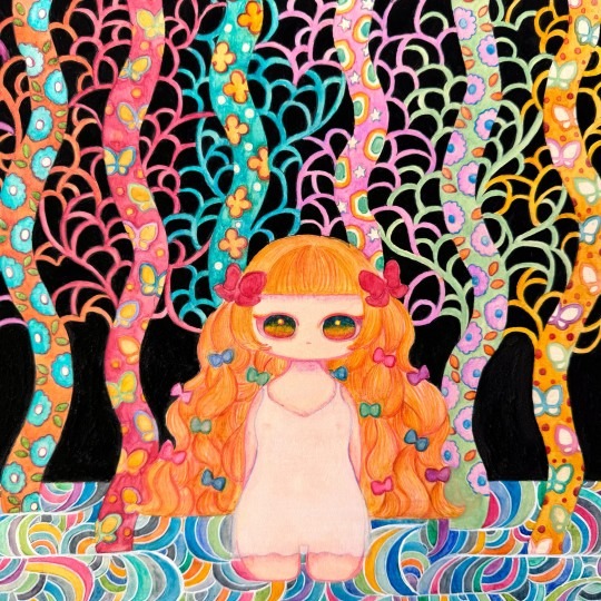 The Forest and the Girl · 41×32cm · The Forest and the Girl · Okumura Aka · Okumura Aka · (이미지 출처 = 비비안초이갤러리)