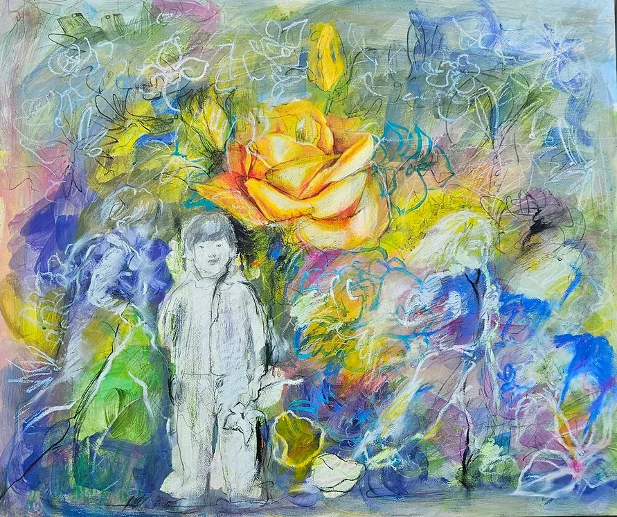 Absence in the garden (2) · Acrylic on canvas · 72.7x60.6cm · 2023 · Absence in the garden (2) · Acrylic on canvas · 이미숙 · (이미지 출처 = H아트브릿지) · (Imagea Source = H artbridge)