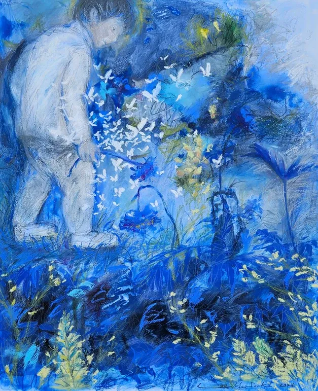 Absence in the garden (8) · Mixed media on acylic · 72.7x60.6cm · 2024 · Absence in the garden (8) · Mixed media on acylic · 이미숙 · (이미지 출처 = H아트브릿지) · (Imagea Source = H artbridge)
