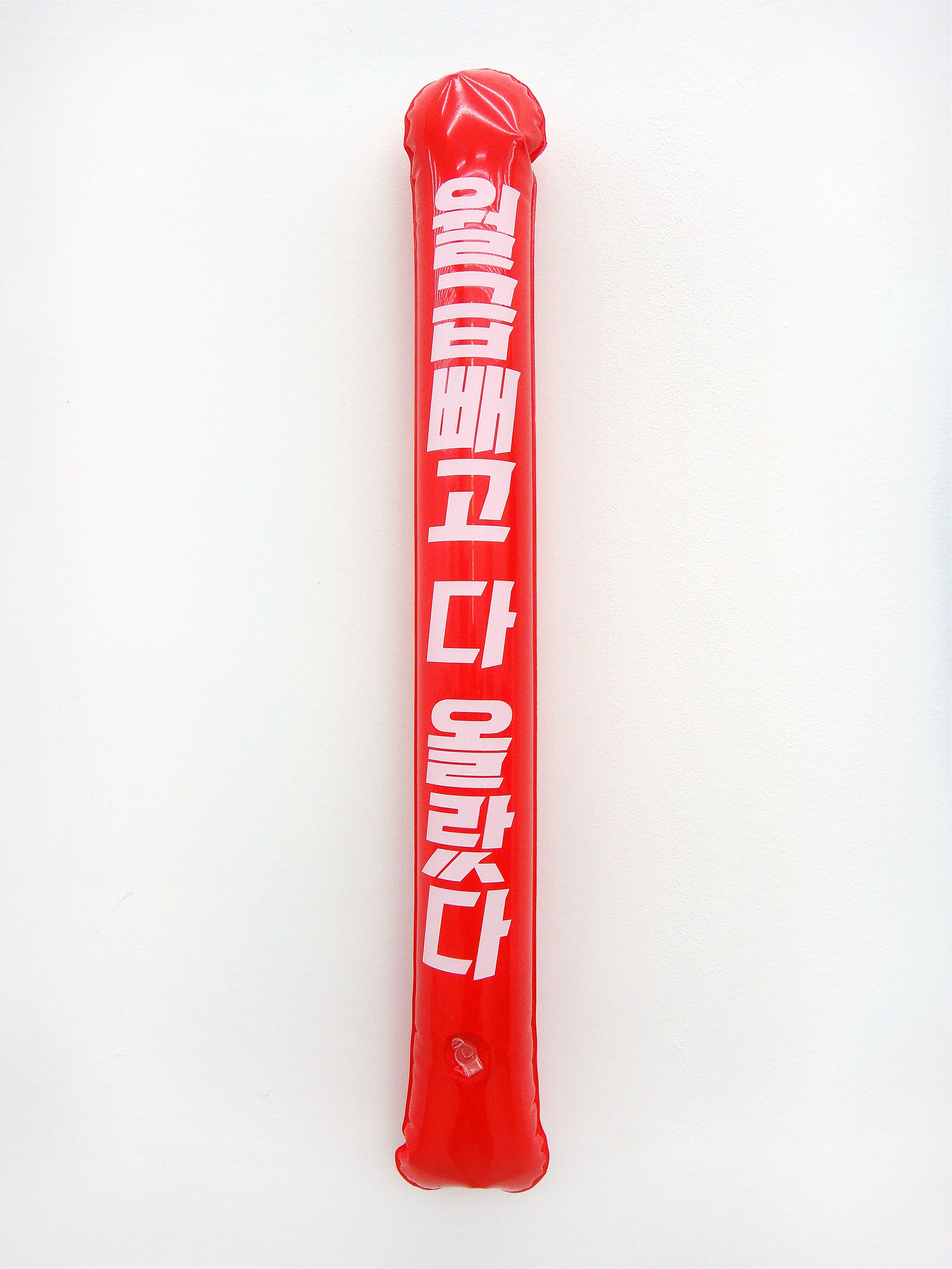 발견된 오브제(Found Object)_윤동천_ · 시위용 풍선막대_ · 57x지름7cm_2025 · 저작권 및 출처 : 최혜민(기획)