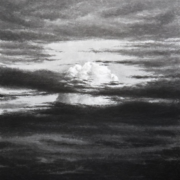 최명원, Shamayim : 한마디, 2019, 장지 위 수묵, 130.3 × 130.3 cm · 출처 및 제공: 금산갤러리