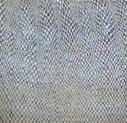 Marking the Infi nite · 나무에 에나멜 페인트 및 컬러 시프트 안료 · 50.8cm × 50.8cm · 2024 · 임연진 · 대안공간 루프