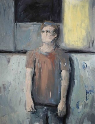 위층에서 짖고 있는 개 The dog barking upstairs ))> · oil on canvas · 145.5×112 cm · 2025 · 박종호 · 하이트컬렉션 제공 , 전명은 촬영