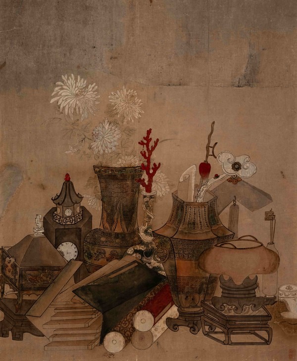 책거리 · 종이에 채색 · 81.5×68cm · 19세기 후반 · 우란문화재단 소장, ⓒ홍철기