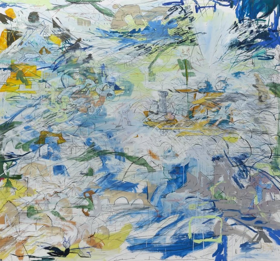 〈발 없는 자의 여정〉(Apus Iter) · Oil, graphite, and oil pastel on canvas · 205 x 220 cm · 2025 · 서제만
