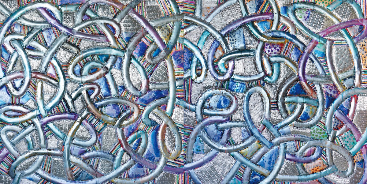 생놀이-관계 · 알루미늄, 자동차도료 · 180 x 360 cm · 2023 · 유휴열