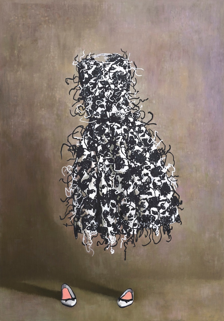 유령패션13(ghost fashion) · oil on canvas · 162.2x112.1cm · 2021 · 안창홍