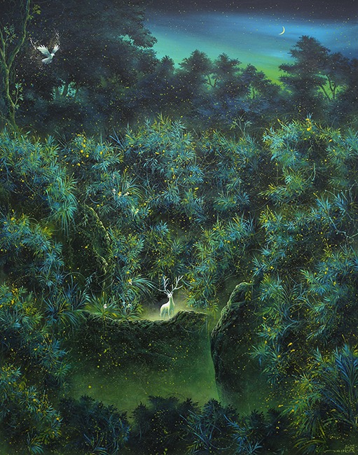본향(本鄕)-반딧불이의 숲 · mixed media on canvas · 116.8 x 91.0 · 2025 · 김산