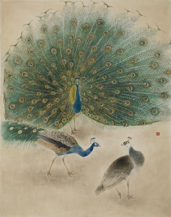 공작 · 종이에 수묵채색 · 196x154cm · 1970 · 원문자