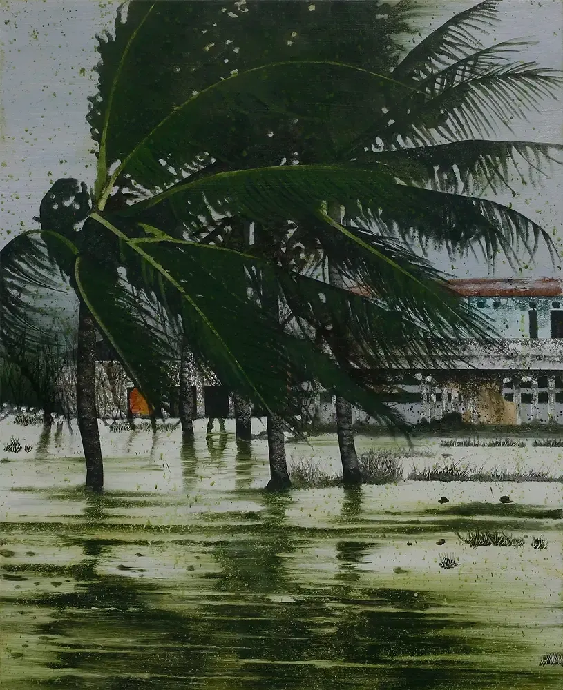 ‘범람 Flood’, 2025, 65×53cm, Acrylic on canvas. ⓒ AN Gyunsgu