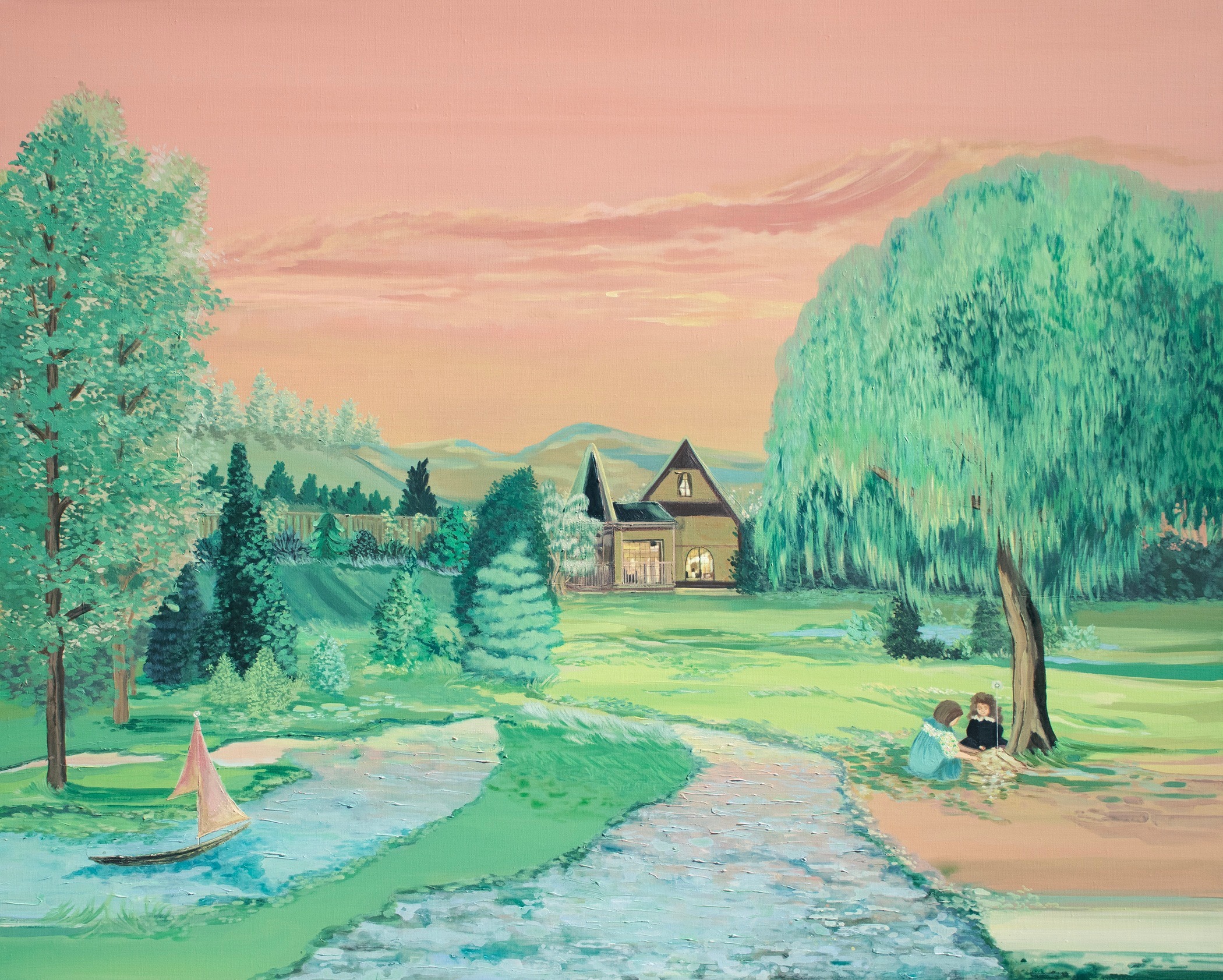 한낮의 꿈 · Acrylic on canvas · 130.3x162.2cm · 2024 · 이지선 Jisun Lee
