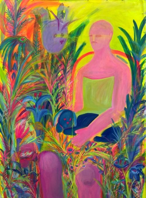 더듬이가 돋은 기계 · acrylic on linen · 118cm x168 x 2.5 cm · 2021 · © 작가 & 갤러리마리