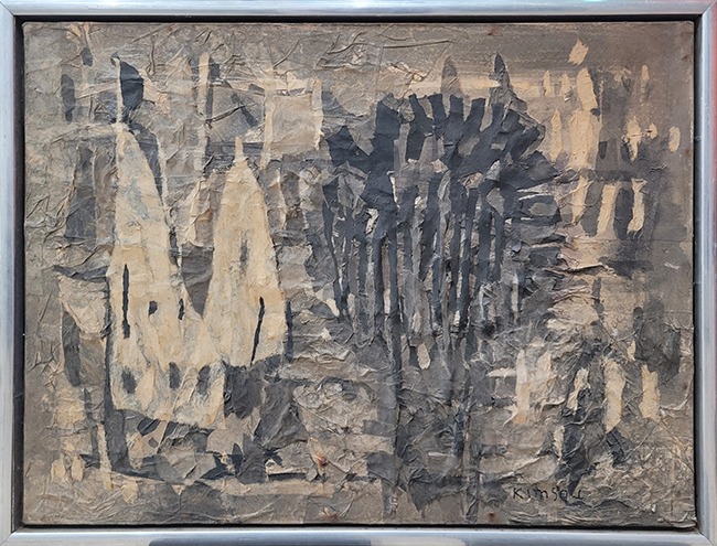 Visage in port · 캔버스에 꼴라주 · 46×61㎝ · 1970 · 개인 소장
