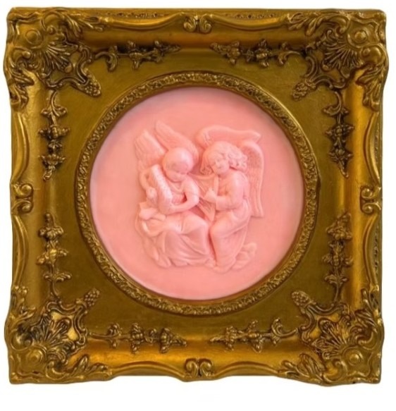 Angel Series 25022 · soap, pigment, fragrance, frame · 30x30x8cm · 2025 · 신미경 Meekyoung Shin