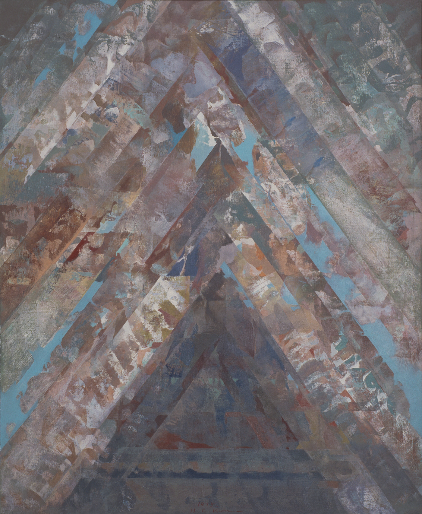 사조(思潮) III · 캔버스에 유채 · 163×130cm (제24회 국전 입선작) · 1975년 · 권훈칠