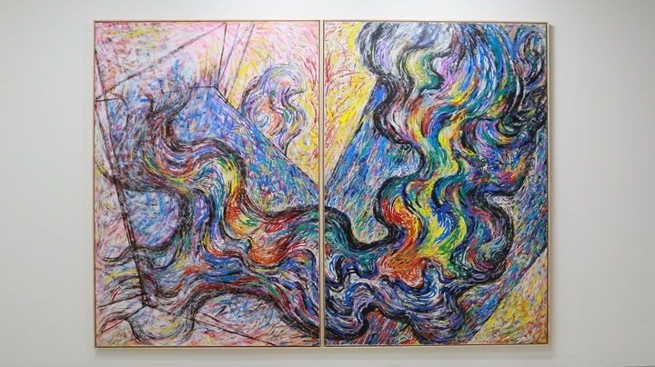 우주 이면화 · 캔버스에 유채 · 244.3×169.2, 244.5×169.2cm · 1983 · 장-마리 해슬리