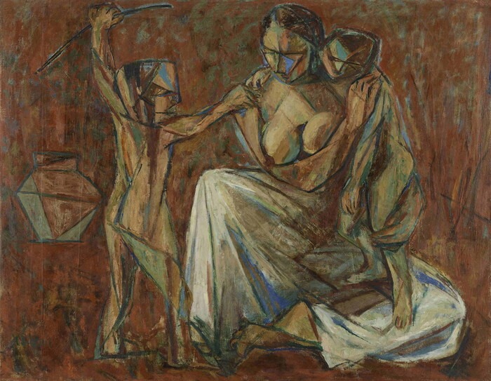 어머니와 두 아이 · 113x145.1cm · 1953 · 심죽자 · 국립현대미술관 소장