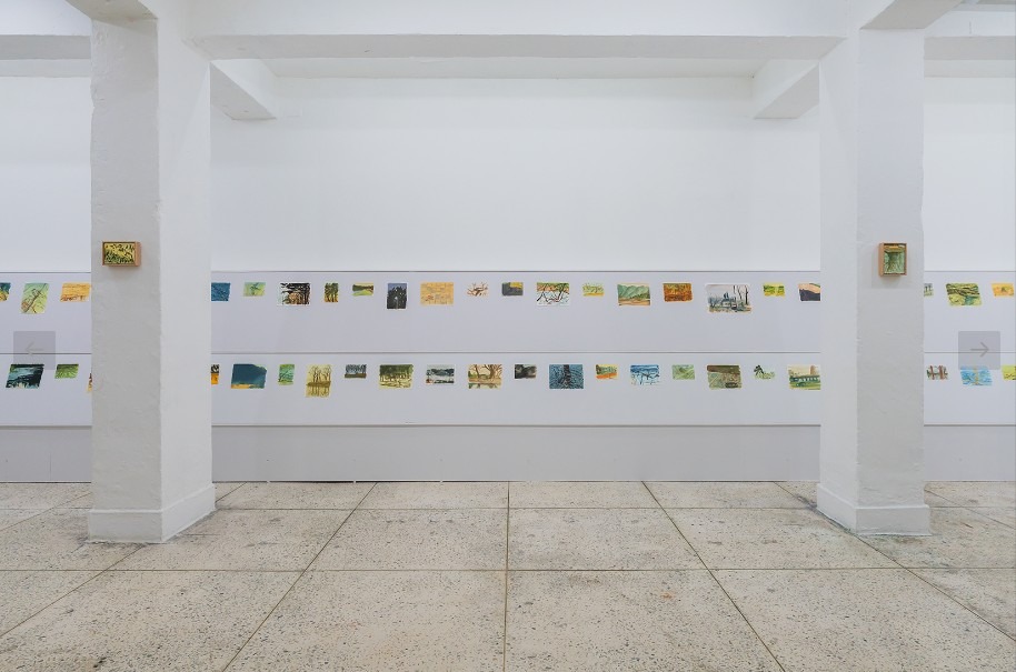 전시전경 · Exhibition view · 닫지 못하고 새어 나오는 것들(Things Leaking Through), 2025-2026, 84 drawings, oil on oilpaper, dimensions variable .