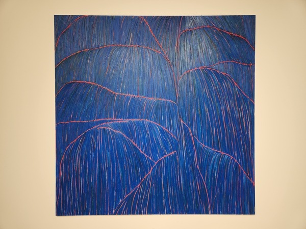 전시전경 · Exhibition view · 28일까지 창원 블루브릭 갤러리에서 장건율 초대전 <답신>이 열린다. 장건율 작 ‘버드나무’. /류민기 사진