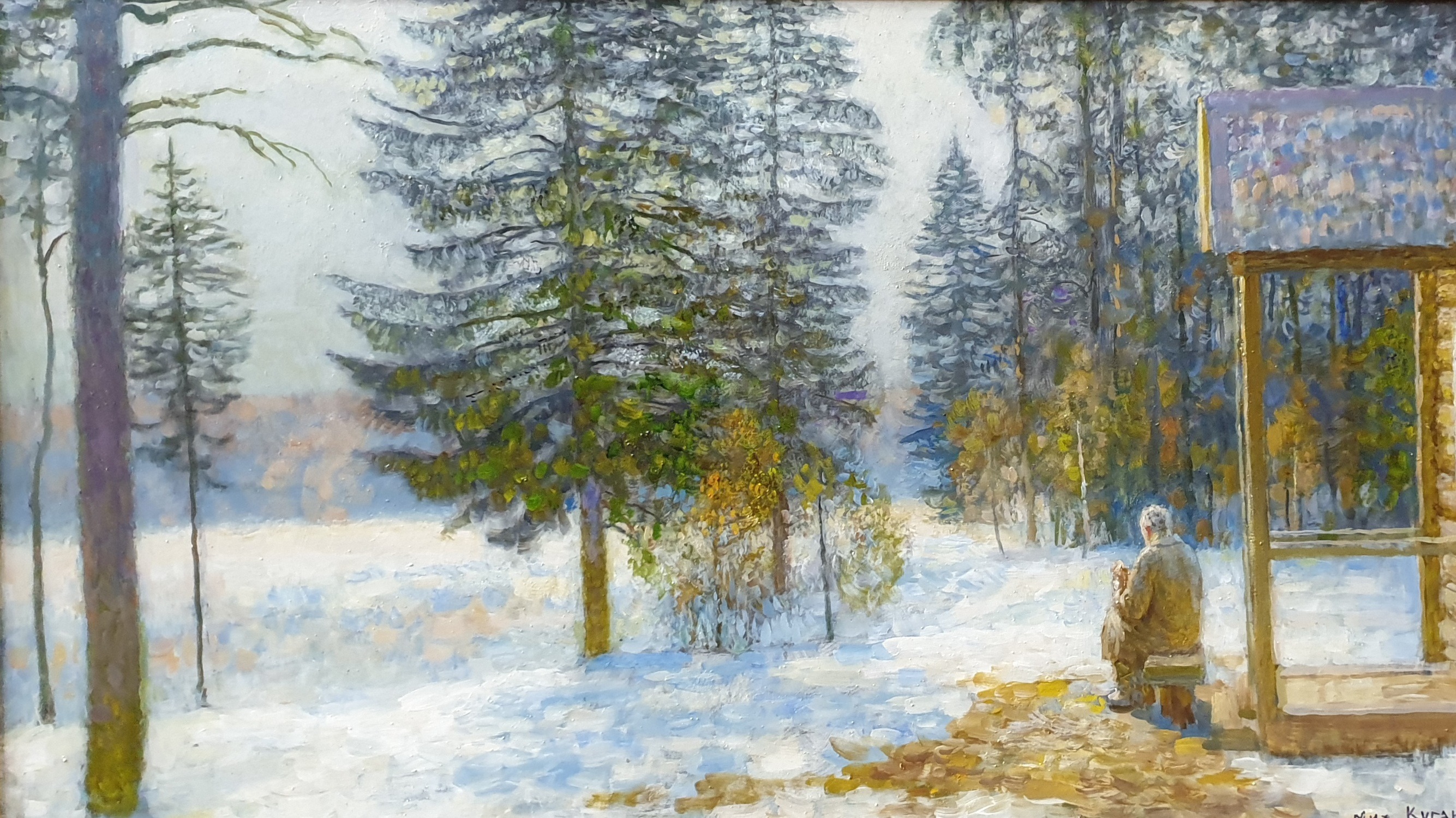 겨울 지나고 · 카드보드에 유채 · 70x120cm · 2016 · 미하일 쿠가츠 · (이미지제공 = 갤러리 까르찌나)