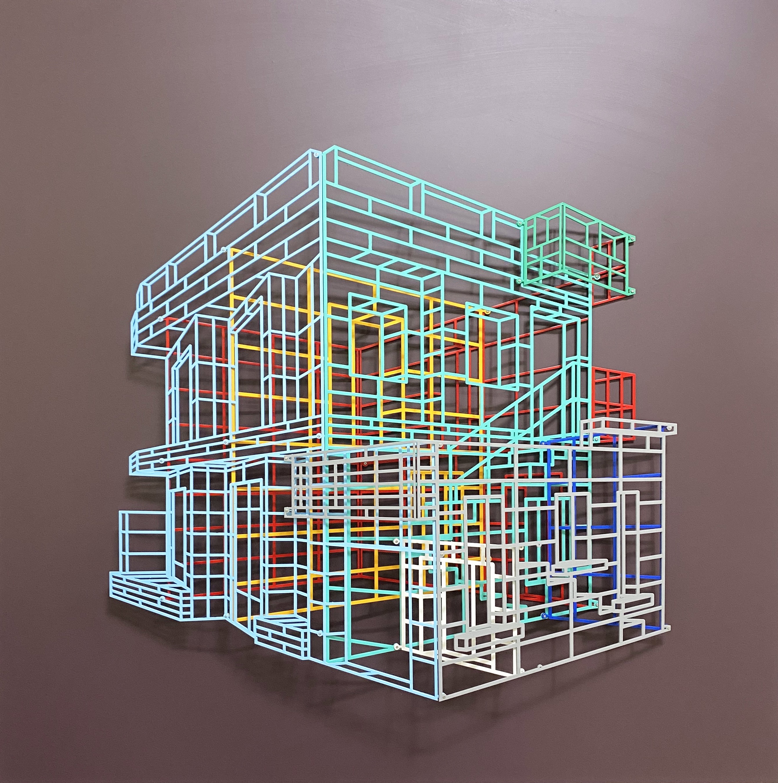 Ambiguous wall-Facade #0602 · Laser cut steel, Urethane paint, Acrylic board · 80x80x12cm · 2022 · Ambiguous wall-Facade #0602 · Laser cut steel, Urethane paint, Acrylic board · 김병주 · Kim Byung joo · (이미지제공 = 최정아 갤러리) · CHOIJUNGAH GALLERY