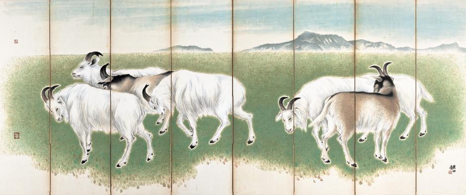 고원 高原 · 종이에 수묵채색 · 138×326cm · 1975 · Highlands · 월전 장우성 · Chang Woo sung · (이미지출처 = 이천시립월전미술관) · (Source = Woljeon Museum of Art Icheon)