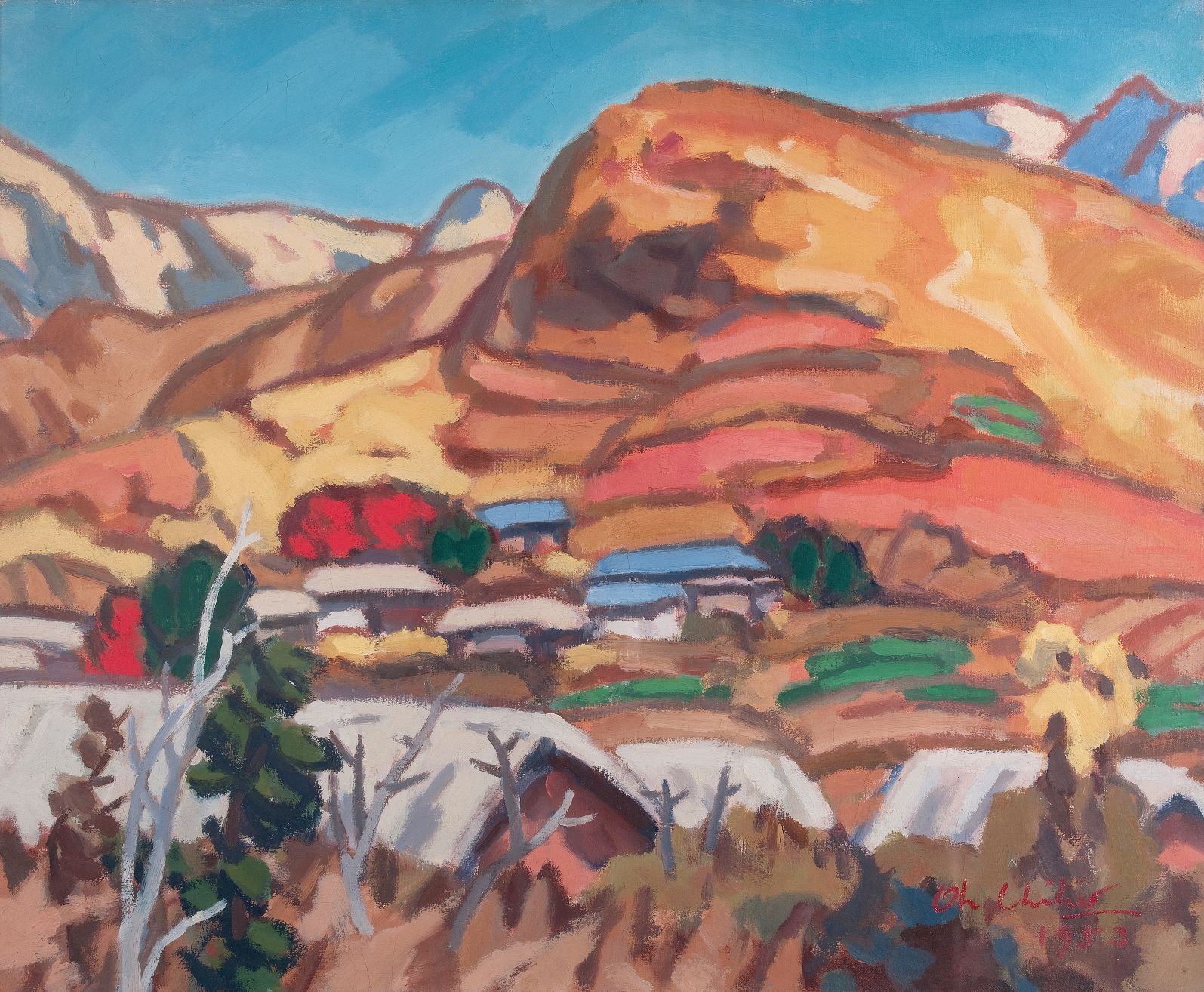 추경 · 캔버스에 유채 · 50x60cm · 1953 · 오지호 · (이미지출처 = 광주시립미술관)