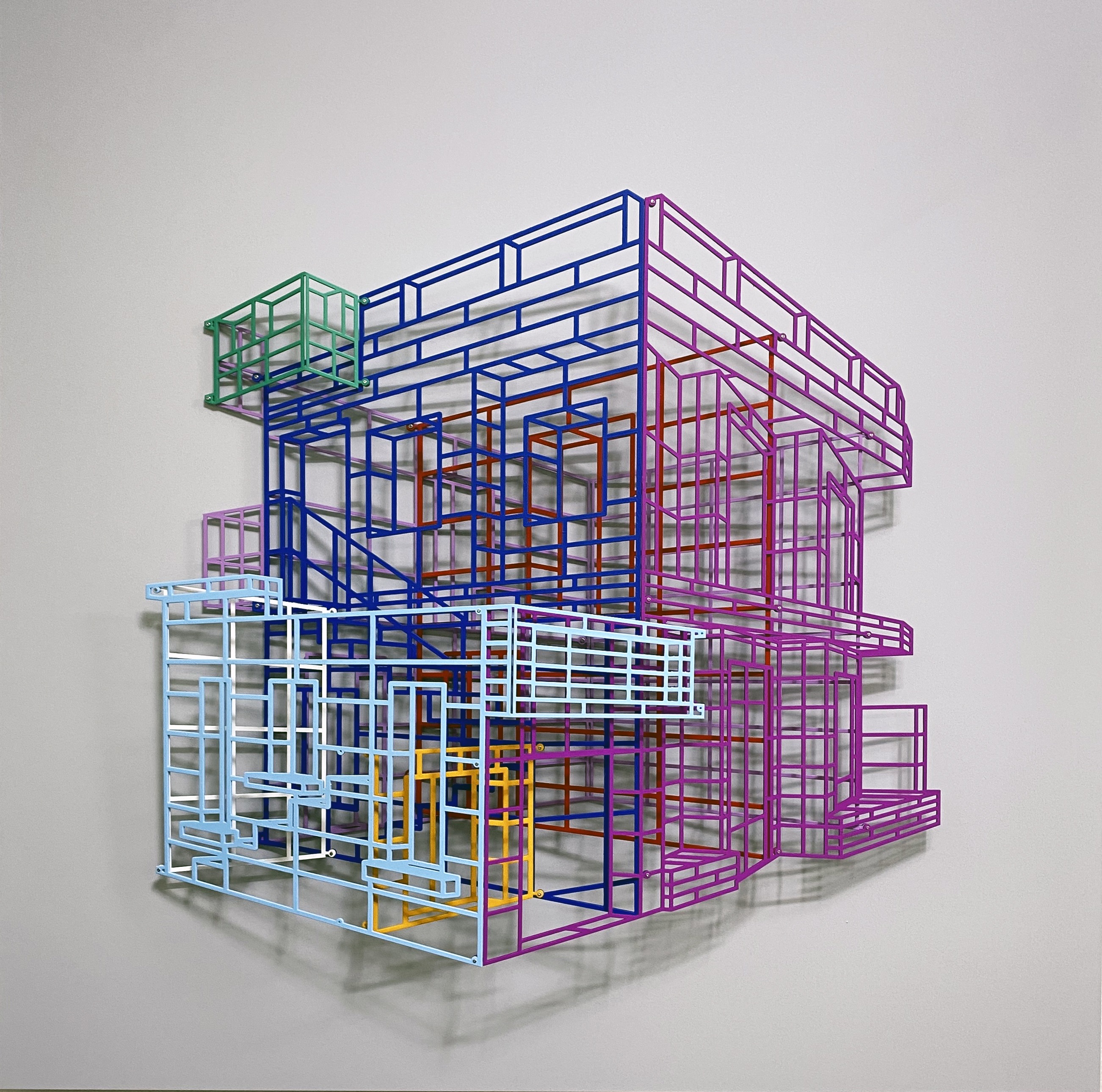 Ambiguous wall-Facade #0601 · Laser cut steel, Urethane paint, Acrylic board · 80x80x12cm · 2022 · Ambiguous wall-Facade #0601 · Laser cut steel, Urethane paint, Acrylic board_ · 김병주 · Kim Byung joo · (이미지제공 = 최정아 갤러리) · CHOIJUNGAH GALLERY