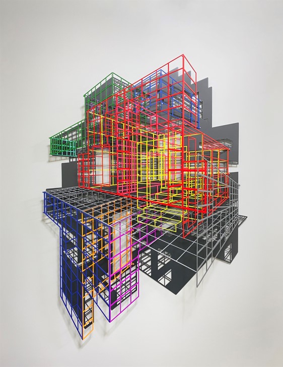 Ambiguous wall-Eidos R128-01 · Laser cut steel, Urethane paint, Acrylic board · 100x128x18cm · 2022 · Ambiguous wall-Eidos R128-01 · Laser cut steel, Urethane paint, Acrylic board · 김병주 · Kim Byung joo · (이미지제공 = 최정아 갤러리) · CHOIJUNGAH GALLERY