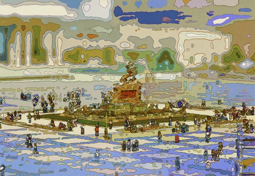 낯선 풍경(광장 2015-3) · Oil on Panel · 162.2x112cm · 2015