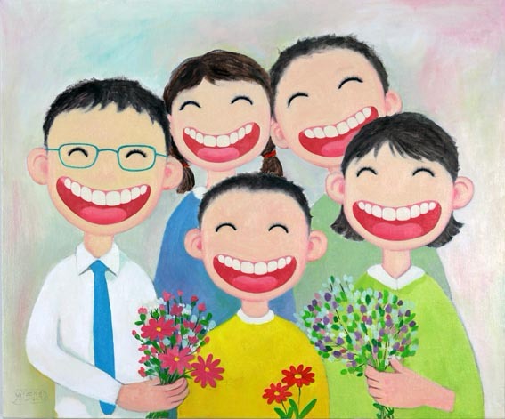 웃는가족 3 · oil on canvas · 72.7x 60.6cm · 2017