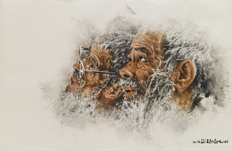 영원의 초상 · 한지위에 먹과 유화물감 · 125x 82cm · 2014