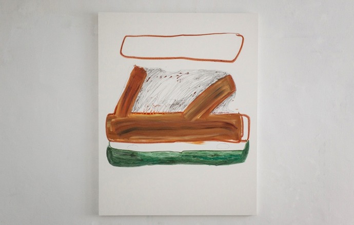 Untitled · oil. oil pastel. pencil on canvas · 145 x 112cm · 2018