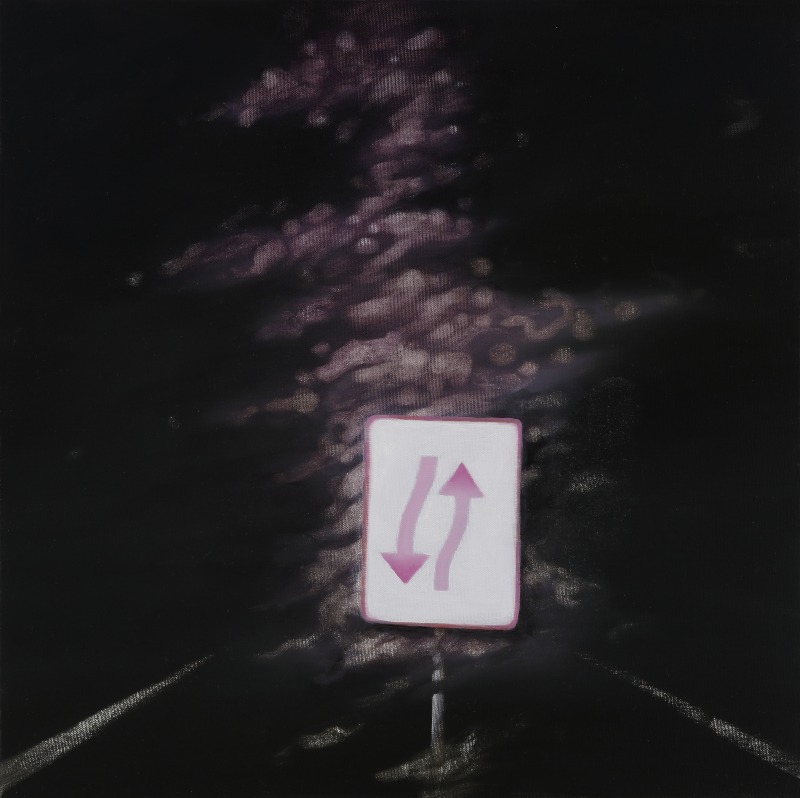 귀를 보고 하는 말_몇 분 안에 · oil on canvas · 50x50cm · 2018