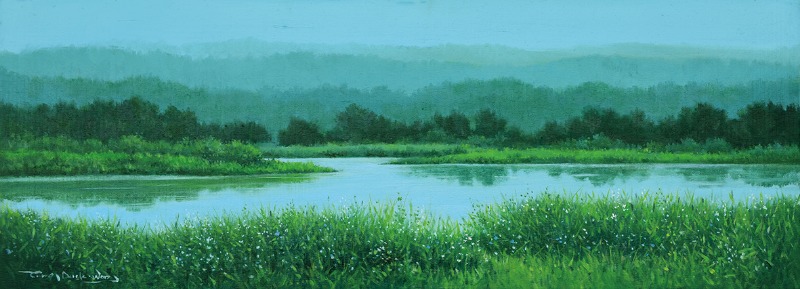 시선이 머무는 곳에... · 캔버스에 유채 · 29.5 x 80.5 cm · 2018 · Oil on canvas