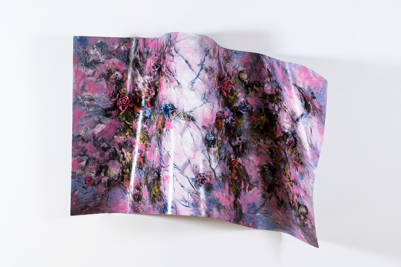 정원1 · 철판. 3d프린트. 유화. 아크릴물감 · 174 x 122 cm · 2018 · Garden1